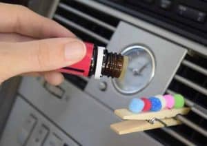 clothespin with pompoms car diffuser