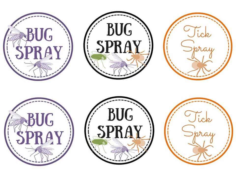 kid-safe and effective DIY bug spray recipes using essential oils-- includes FREE PRINTABLES for recipes, charts, and bottle labels!!