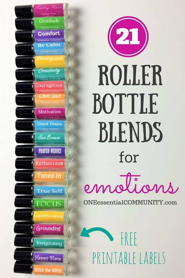 LOVE this!! amazing find! there are tons of great roller bottle blends {and FREE super cute labels} for all kinds of emotions-- calm, focus, grounding, balance, gratitude, happy, energy, comfort, motivation, courage, confidence, cheer, creativity, and more!! 