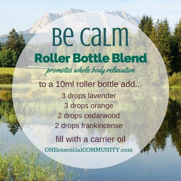 "Be Calm" roller bottle blend to promote whole body relaxation -- LOVE this!! amazing find! there are tons of great roller bottle blends {and FREE super cute labels} for all kinds of emotions-- calm, focus, grounding, balance, gratitude, happy, energy, comfort, motivation, courage, confidence, cheer, creativity, and more!! 