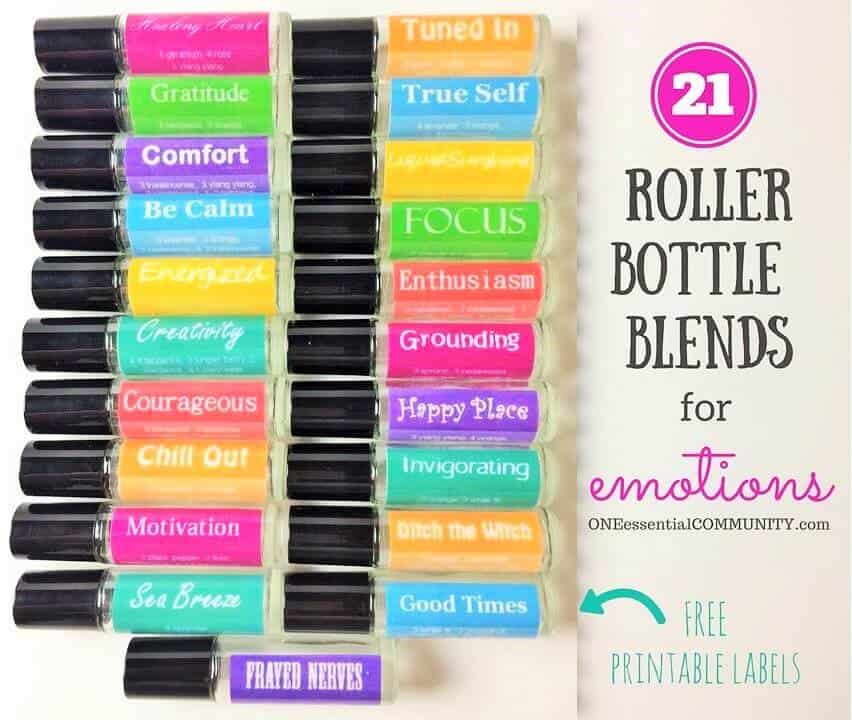 LOVE this!! amazing find! there are tons of great roller bottle blends {and FREE super cute labels} for all kinds of emotions-- calm, focus, grounding, balance, gratitude, happy, energy, comfort, motivation, courage, confidence, cheer, creativity, and more!! 