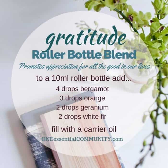 "gratitude" roller bottle blend promotes appreciation for all the good in our lives-- LOVE this!! amazing find! there are tons of great roller bottle blends {and FREE super cute labels} for all kinds of emotions-- calm, focus, grounding, balance, gratitude, happy, energy, comfort, motivation, courage, confidence, cheer, creativity, and more!! 