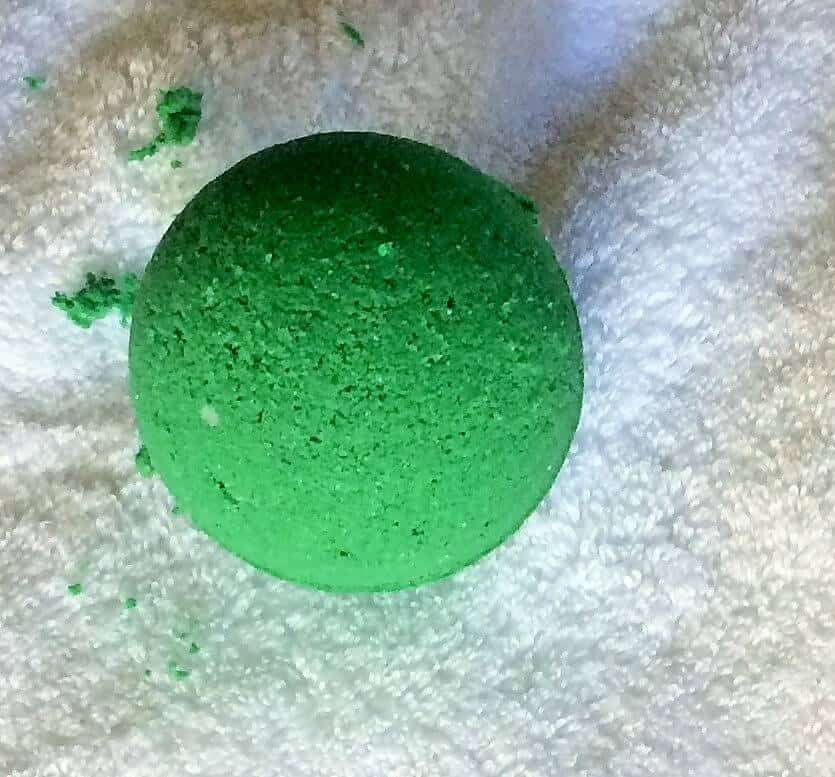 bath bomb drying on towel