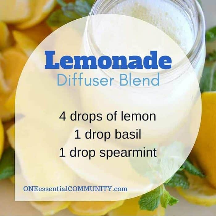 lemonade diffuser blend (4 drops lemon, 1 drop basil, 1 drop spearmint)