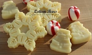 Snowflake and snowmen lotion bars made with essential oils