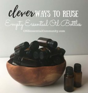 30 essential oil uses for empty (or almost empty) bottles! So many great essential oil recipes including hand sanitizer, pillow spray, diffuser blends, owie spray, personal inhalers, "Lysol" disinfecting spray, skin toner, face serum, bath salts, air freshener, anti-itch spray, perfume, and LOTS MORE!! {essential oil recipes, essential oils for beginners, Young Living, doTERRA, essential oil DIY}