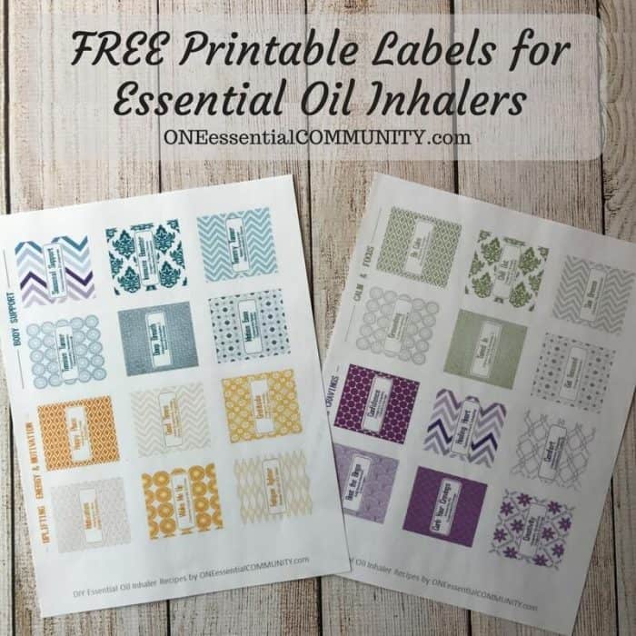 How to make essential oil inhaler plus 24 favorite inhaler recipes for allergies, headaches, cravings, stress, energy, focus, calming and more! And I LOVE the FREE printable labels! SO CUTE!! And FREE!