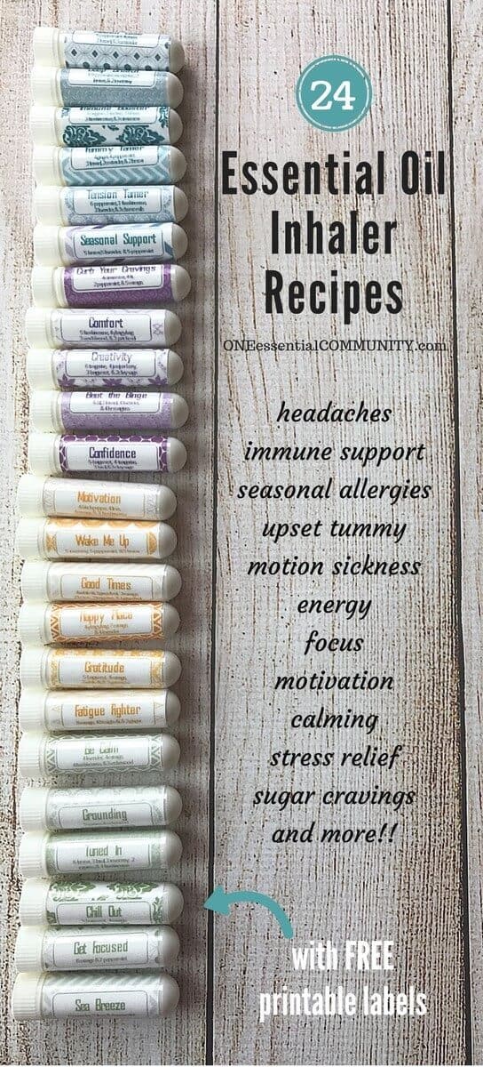 24 Essential Oil Inhaler Recipes for allergies, headaches, cravings ...