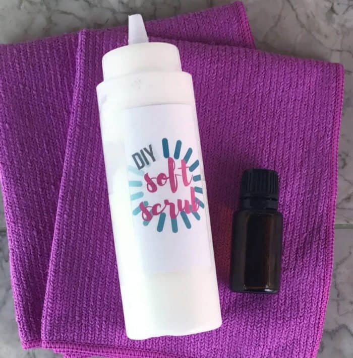 DIY Soft Scrub Recipe with Essential Oils - Great for cutting through soap scum, erasing stains, restoring shine to sinks, disinfecting ...