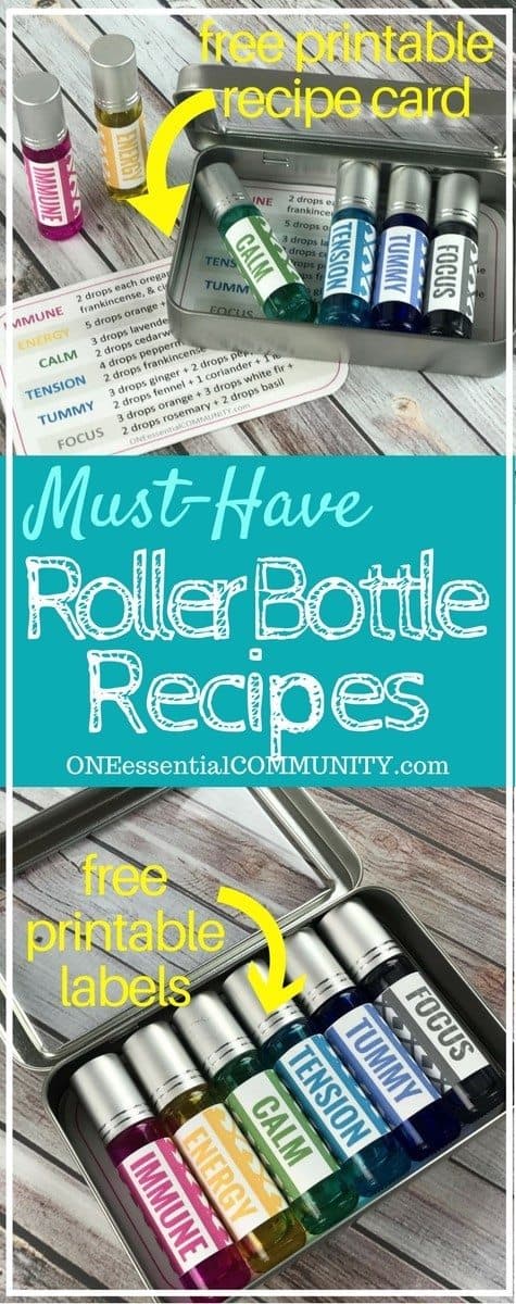 roller bottle recipes free printable labels one