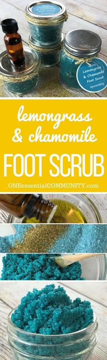 This homemade foot scrub has extra "oomph" to get dry, cracked heels and tough soles sandal ready. And it smells amazing!! made with lemongrass, chamomile, and lavender essential oils.