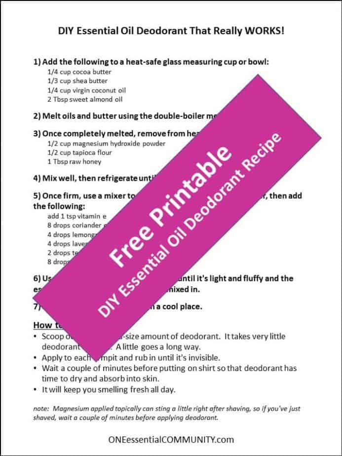 homemade DIY essential oil deodorant recipe that really works