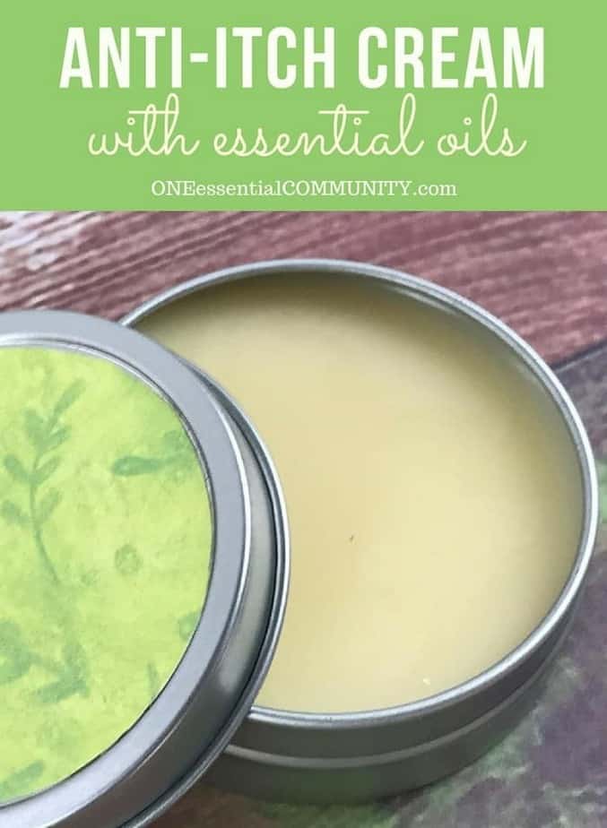 anti-itch cream with essential oils -- and jar of the cream