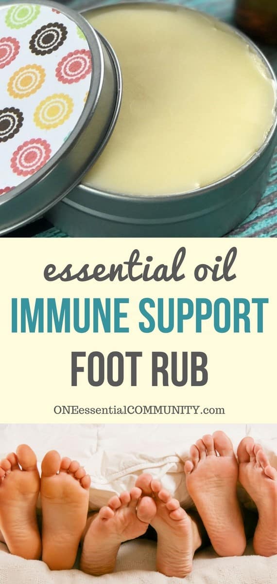 Boost your immune system and stay healthy with this essential oil immune support foot rub recipe. Fight colds, coughs, and other bugs. essential oil recipe, essential oil DIY, essential oil immune support, doTERRA, Young Living, essential oils for colds, essential oils for flu