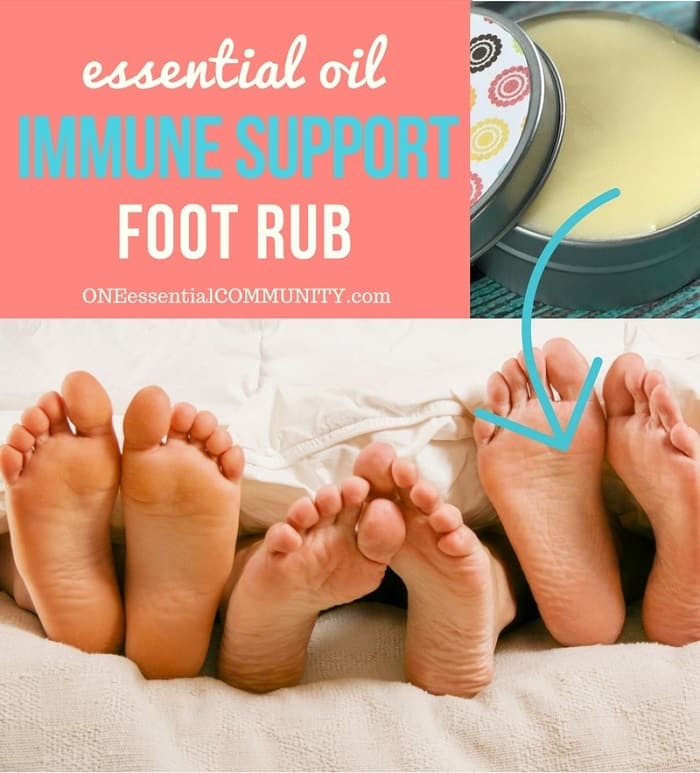 Boost your immune system and stay healthy with this essential oil immune support foot rub recipe. Fight colds, coughs, and other bugs. essential oil recipe, essential oil DIY, essential oil immune support, doTERRA, Young Living, essential oils for colds, essential oils for flu