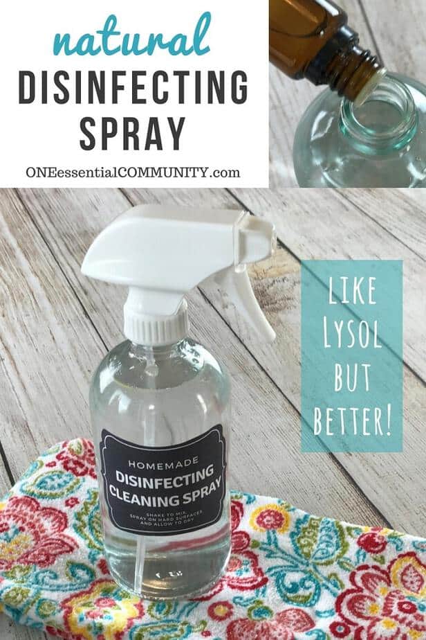 Clean your home and freshen it at the same time with this natural essential oil disinfectant cleaning spray. It's an all-natural, non-toxic powerful cleaner that disinfects, sanitizes, deodorizes, and even kills mold & mildew. And it does all of this with a great, fresh clean scent. essential oil recipe, essential oil DIY, essential oil spray, essential oil cleaning, natural cleaning, doTERRA, Young Living