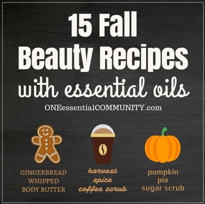 15 quick & easy DIY recipes for fall: gingerbread whipped body butter, pumpkin pie sugar scrub, coffee scrub, autumn breeze essential oil perfume, lip scrub, bath salts, chai soap, shower steamers, bath bombs, and more fall DIY essential oil recipes. natural DIY recipes, essential oil DIY, essential oil recipes, natural beauty, fall DIY recipes #essentialoilrecipes #essentialoilDIY
