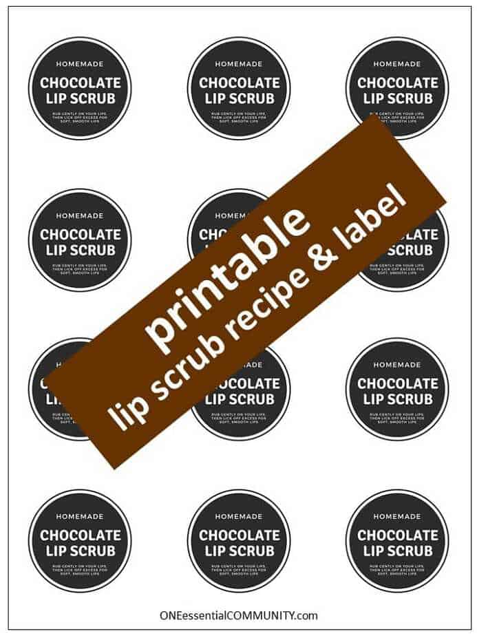 homemade chocolate lip scrub recipe with essential oils -- divine combination of chocolate & orange that's both hydrating and gently exfoliating, leaving you with soft, smooth, healthy lips. #essentialoils #essentialoilrecipes #lipscrub #sugarscrub #chocolatelipscrub #naturalDIY #naturalbeauty #lipscrubrecipes #essentialoilDIY #essentialoilGIFTS #DIYgifts #easyDIY