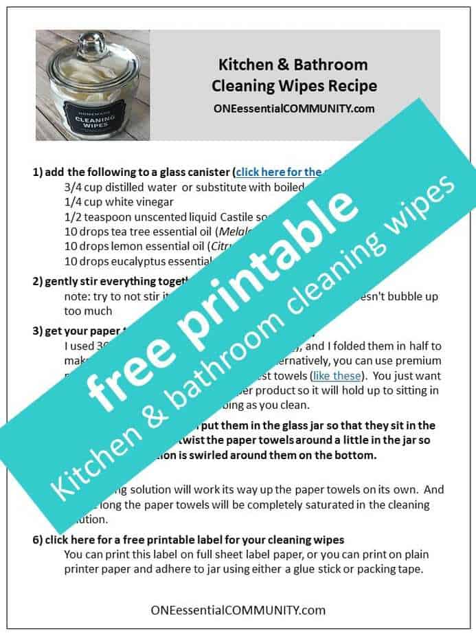 Easy all-natural essential oil cleaning wipes for kitchen counters, shopping carts, sinks, mold & mildew, bathrooms, stainless steel & more. all natural and toxic way to clean, disinfect, and sanitize. made with lemon essential oil, tea tree (melaleuca) essential oil, and eucalyptus essential oil. #essentialoilrecipe #essentialoilcleaning #essentialoilDIY