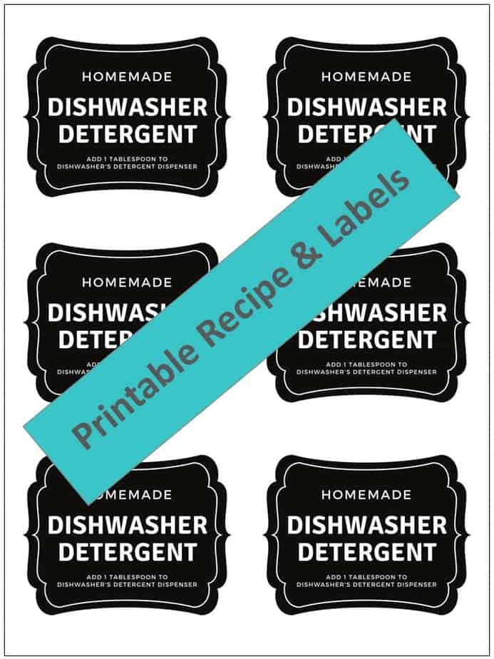 Easy-to-make natural dishwasher detergent recipe-- for clean, sparkling dishes without using harsh, toxic chemicals. {made with essential oils} DIY essential oil recipe for dishwasher detergent. #essentialoils #essentialoilrecipes #essentialoilcleaning #naturalDIY #naturalcleaning #homemadedishwasherdetergent #DIYcleaning #essentialoilDIY #essentialoilsforkitchen #easyDIY