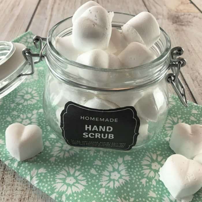 homemade hand scrub hearts made with essential oils