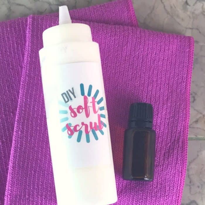 homemade soft scrub made with essential oil