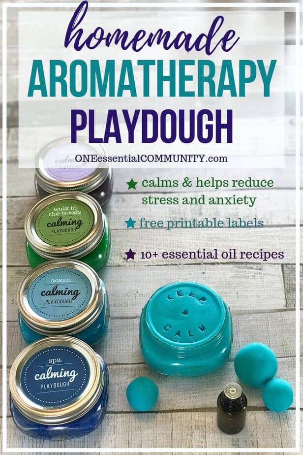 This is the absolute best homemade aromatherapy playdough to help ease stress and anxiety. Easy to customize and make your perfect scent with info about 20+ calming essential oils and 15+ soothing aromatherapy recipes. Super easy to make, uses common ingredients you probably have in your kitchen, in vibrant colors that won't stain your skin, and stays soft & pliable for months. essential oil recipe, DIY playdough, calming playdough, DIY essential oil, doTERRA, Young Living
