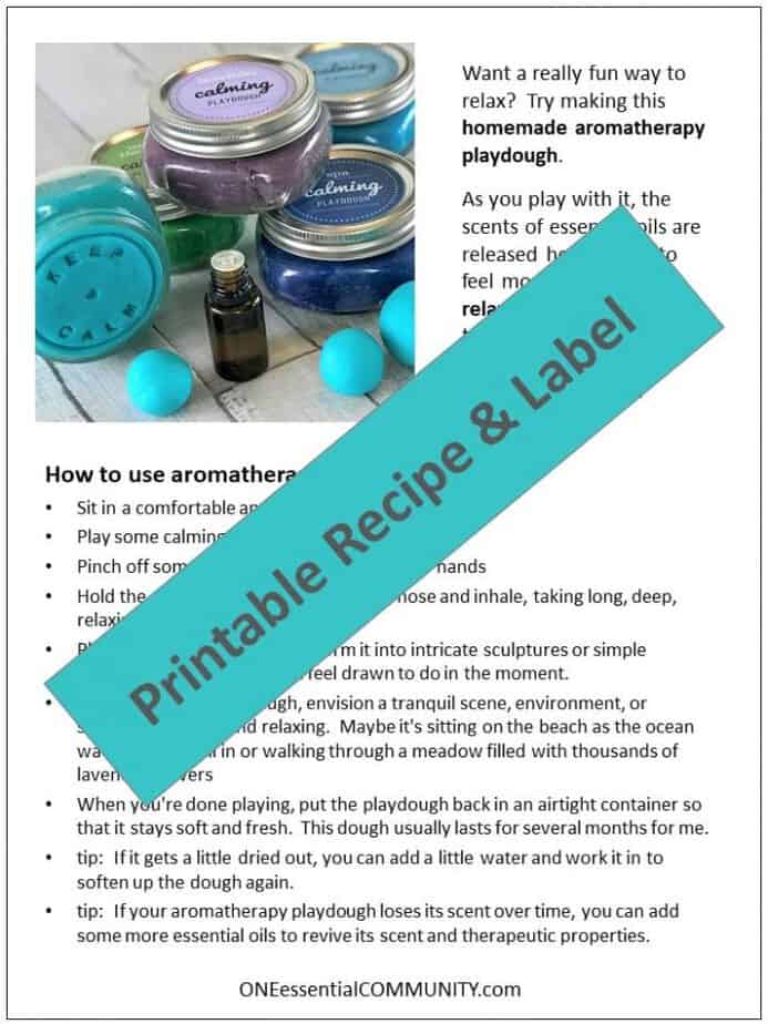 This is the absolute best homemade aromatherapy playdough to help ease stress and anxiety. Easy to customize and make your perfect scent with info about 20+ calming essential oils and 15+ soothing aromatherapy recipes. Super easy to make, uses common ingredients you probably have in your kitchen, in vibrant colors that won't stain your skin, and stays soft & pliable for months. essential oil recipe, DIY playdough, calming playdough, DIY essential oil, doTERRA, Young Living