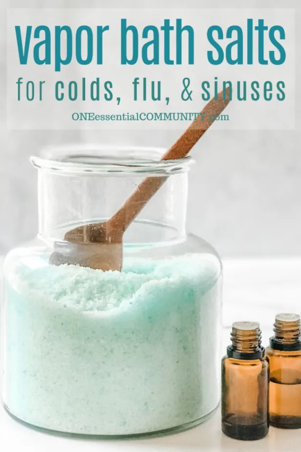 title image for vapor bath salt recipe with essential oils