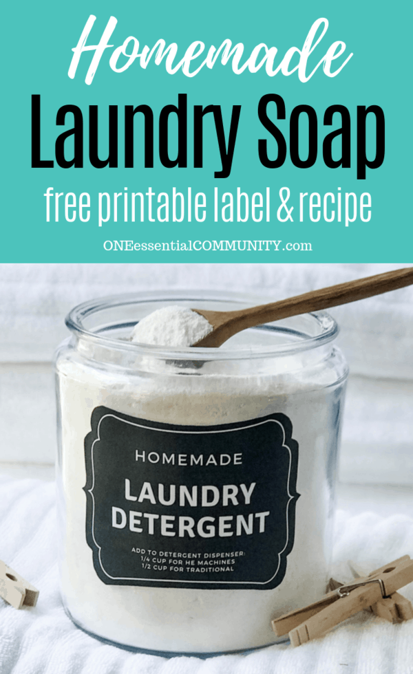 homemade powder laundry soap in glass jar