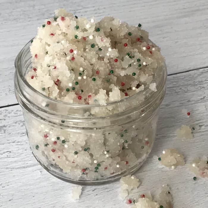 sugar scrub in glass jar