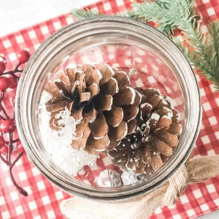 DIY Christmas essential oil diffuser in a mason jar