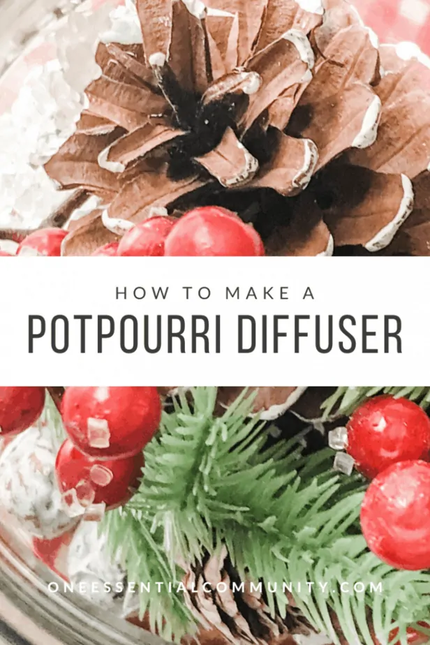 Pinterest image for how to make an essential oil potpourri diffuser