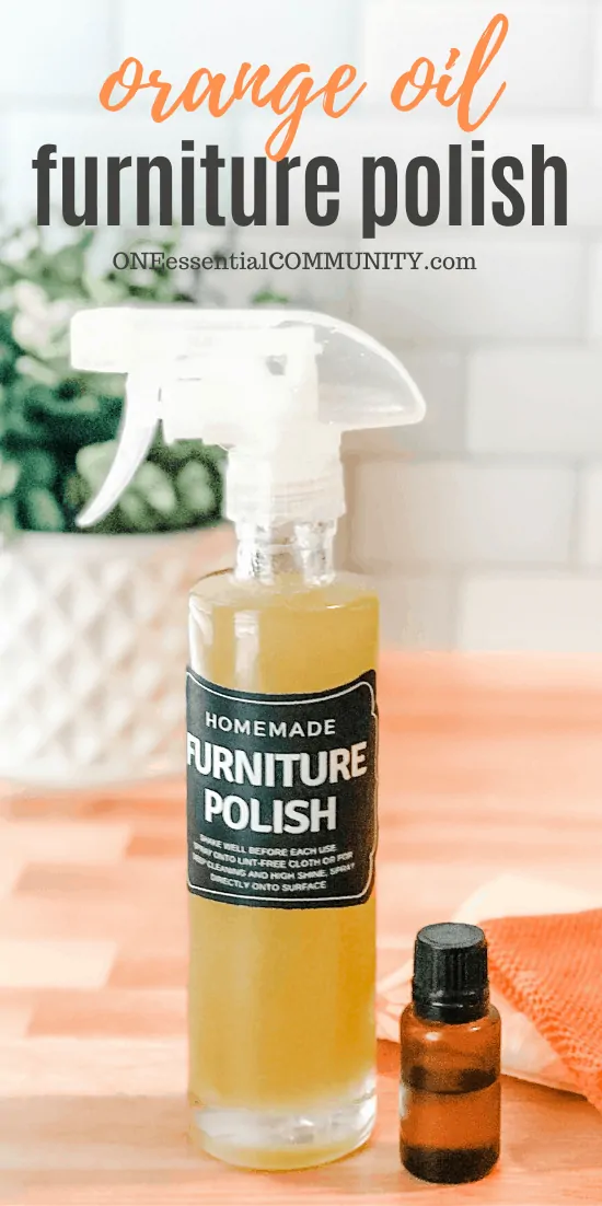Orange Oil Furniture Polish in custom bottle and label, with sweet orange essential oil