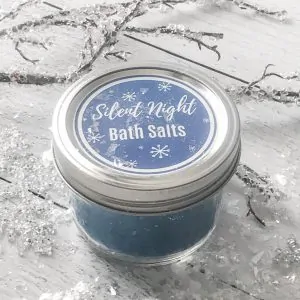 Silent Night Bath Salts in custom jar with label