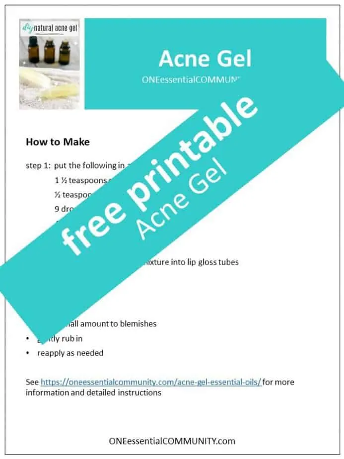 link to printable recipe for essential oil acne gel