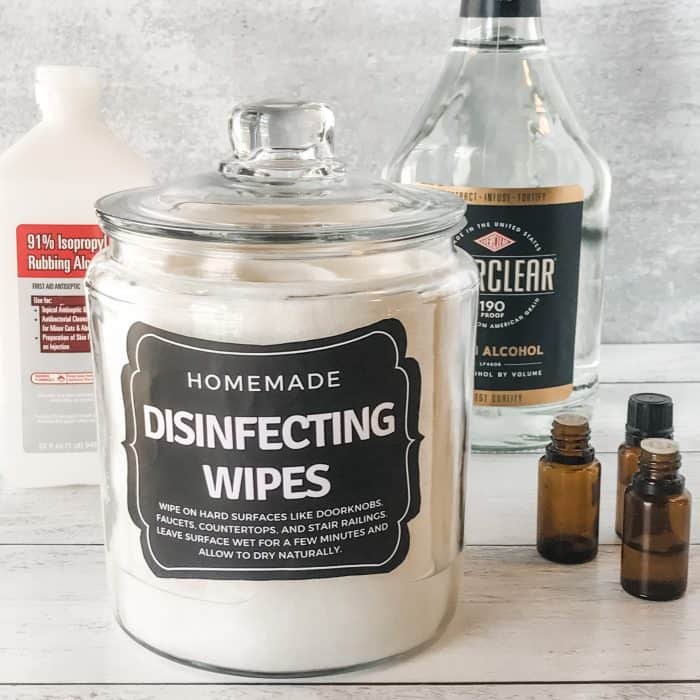 Homemade DIY disinfecting wipes with essential oils made naturally using CDC recommendations. DIY Lysol wipes, DIY Clorox wipes, homemade cleaning wipes essential oils, DIY sanitizer with essential oils, antiviral antibacterial cleaning with essential oils for your home, car, or office. One Essential Community.