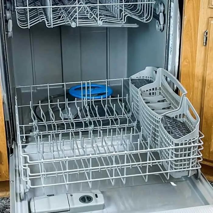 the inside of dishwasher after it has been cleaned