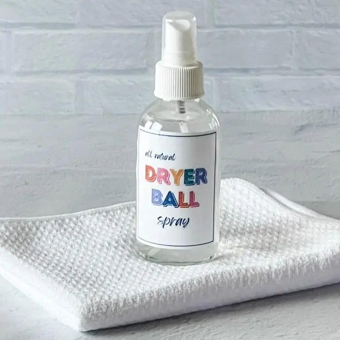 all natural dryer ball spray -- label on bottle